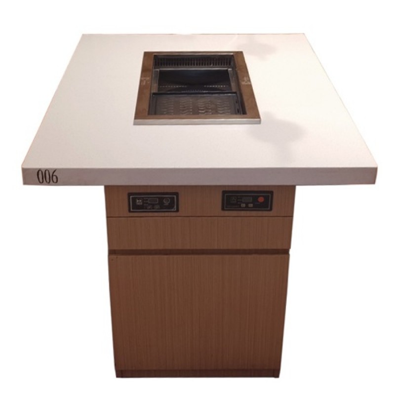Smokeless grill and shabu all-in-one buffet table_...