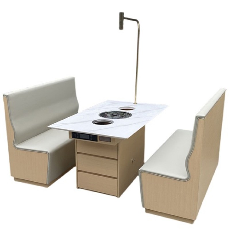 Marble shabu-shabu and grill-in-one hot pot table_...