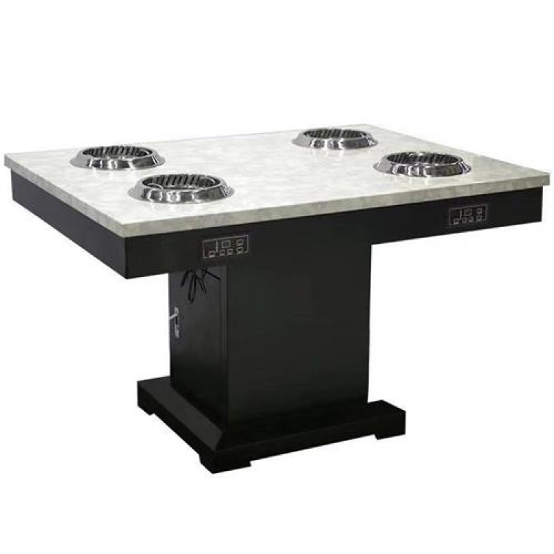 4-person marble small smokeless hot pot table for ...