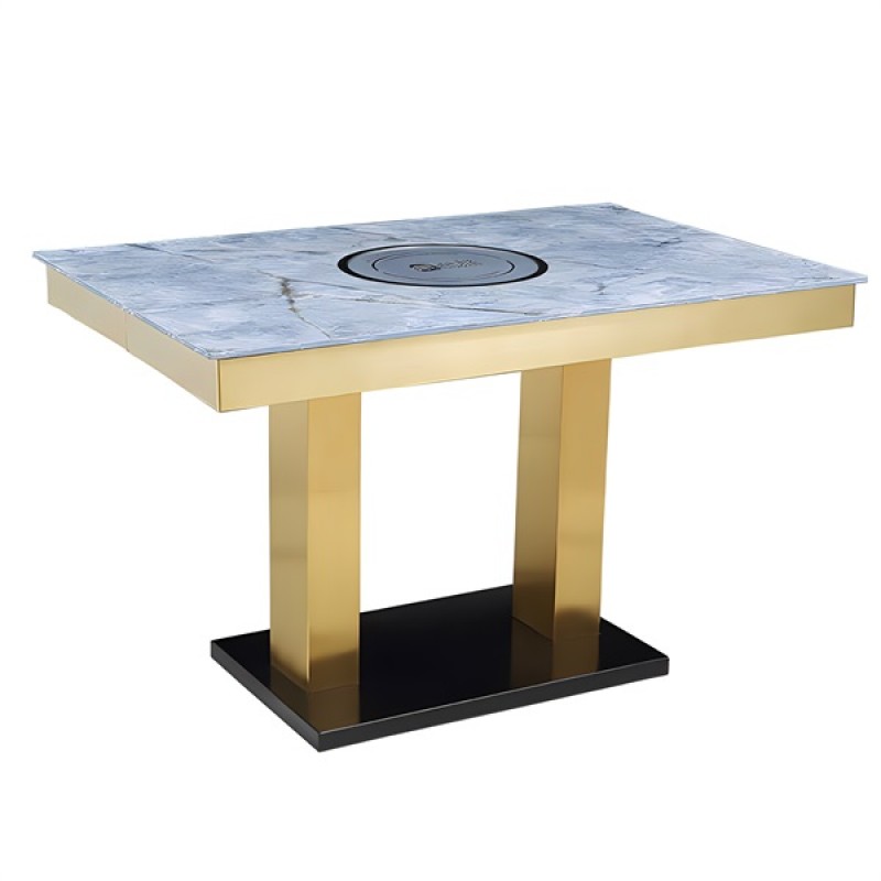 Stylish and simple marble countertop embedded indu...
