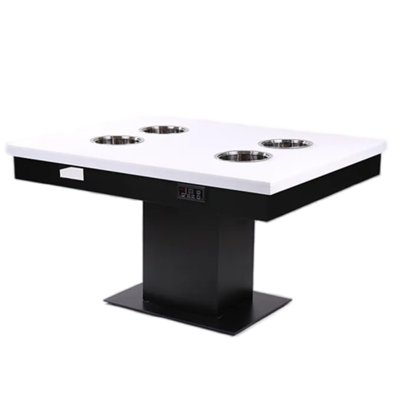 Marble countertop 4-person hot pot dining table