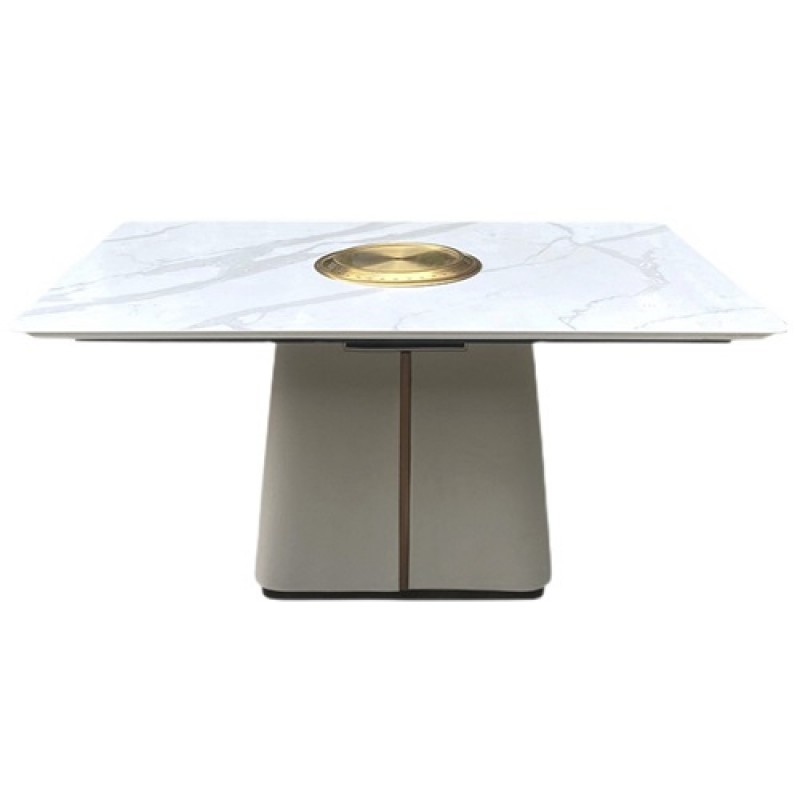 Marble slab induction cooker hot pot table