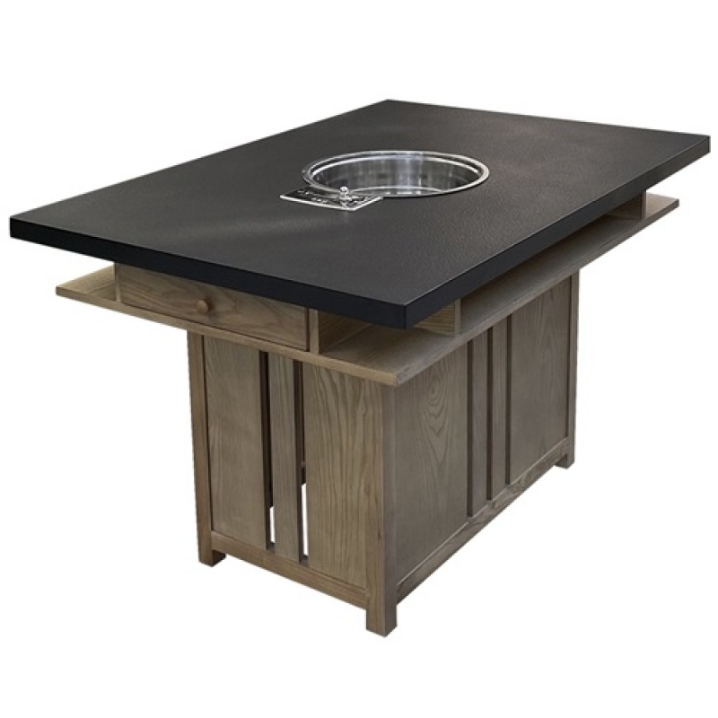 Black marble fire stone sunken induction cooker ho...