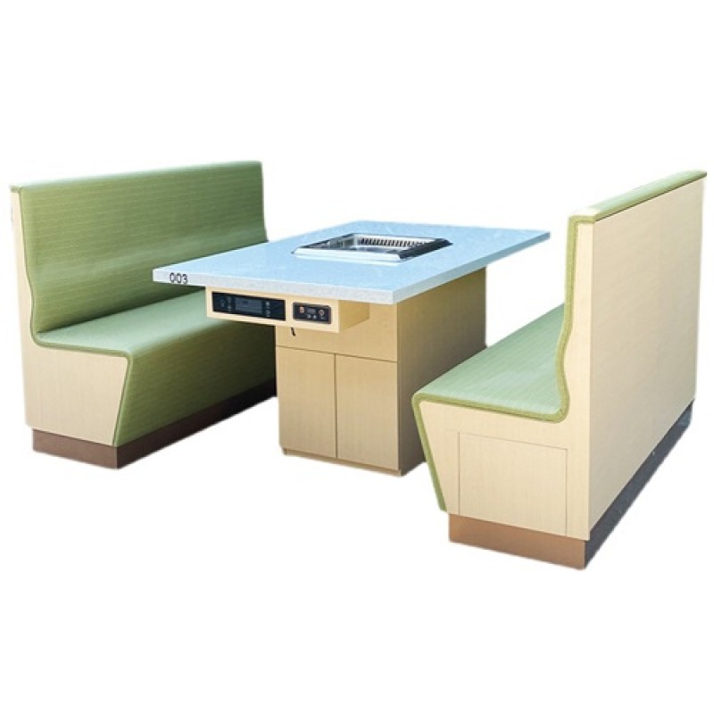 Self-purifying sunken smokeless hot pot table