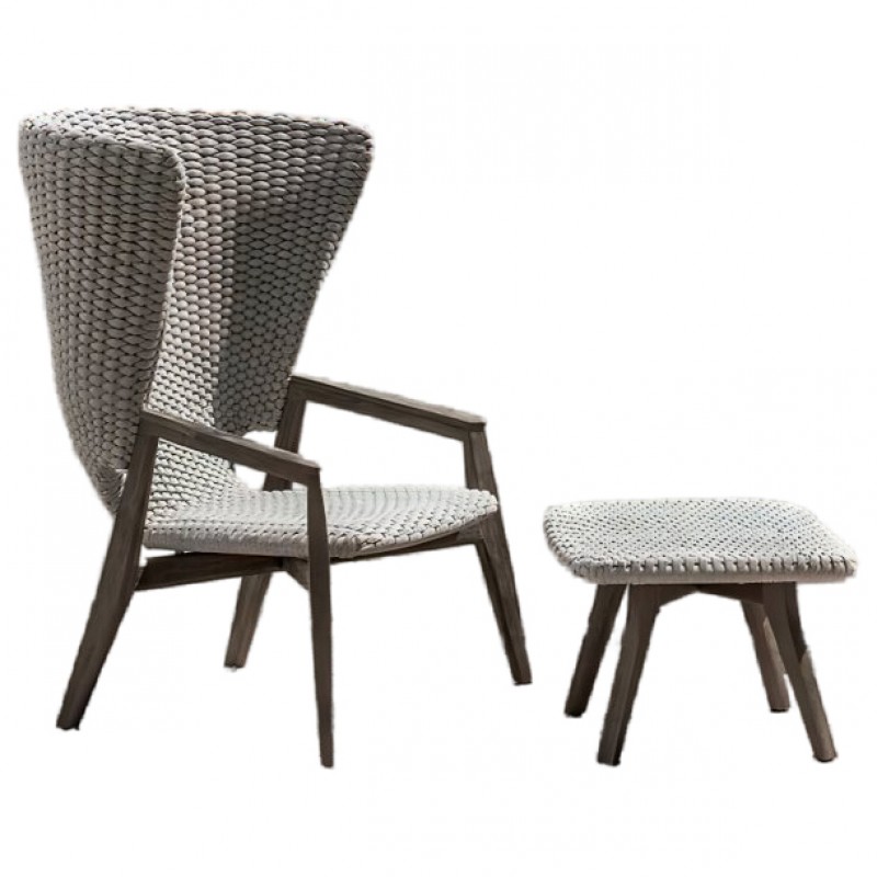 Outdoor balcony wrought iron rattan chair