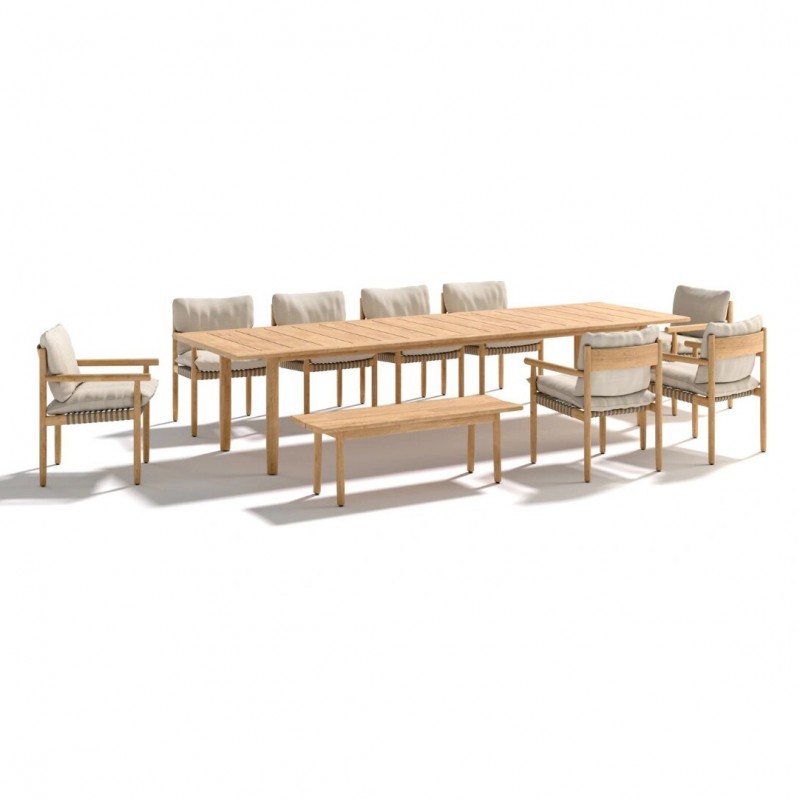 Outdoor courtyard solid wood tables and chairs