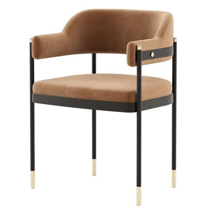 Cafe Casual Iron Velvers Soft Bag Back Chair