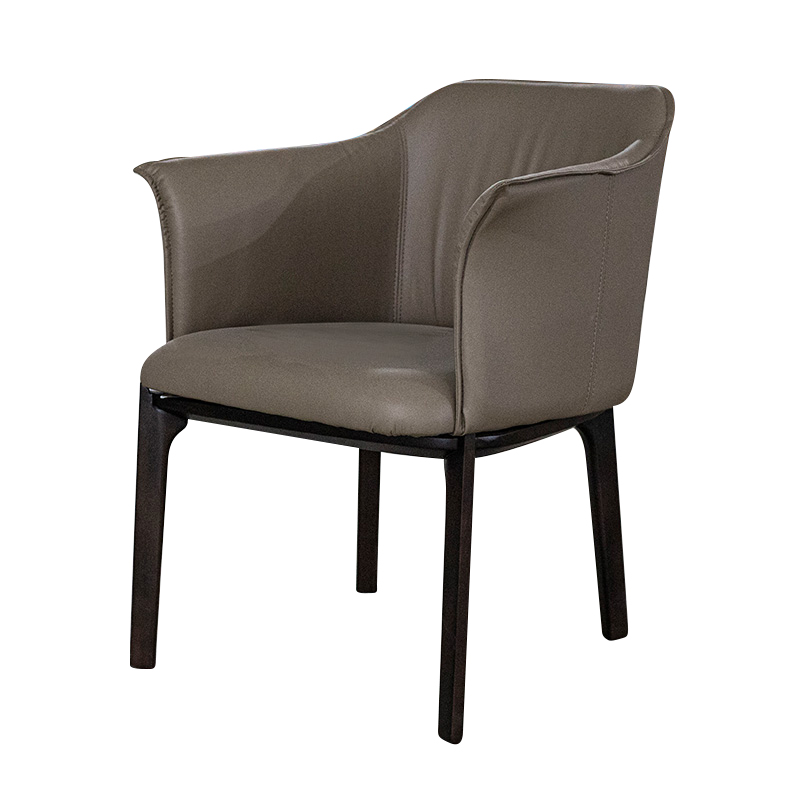 simple wooden chair with armrest