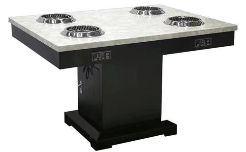 4-person marble small smokeless hot pot table for one person and one pot