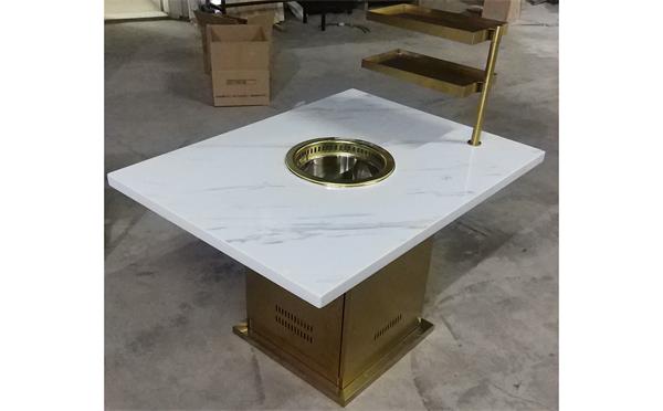 High-end marble induction cooker hot pot table