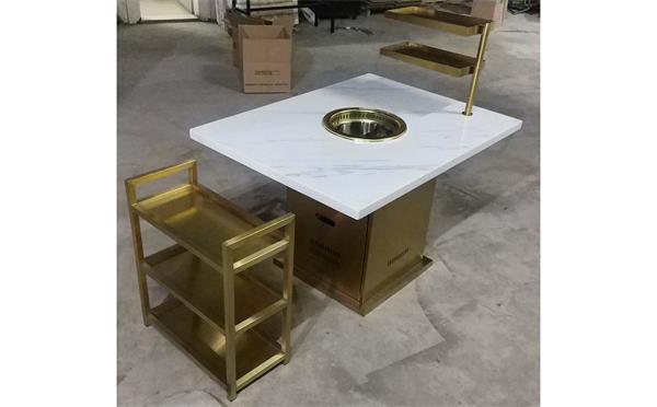 High-end marble induction cooker hot pot table