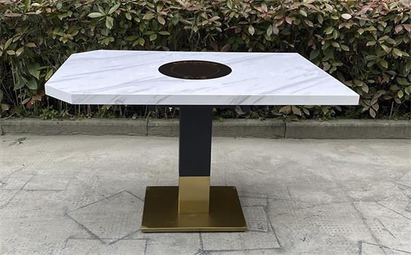 Stylish and simple marble hot pot induction cooker table