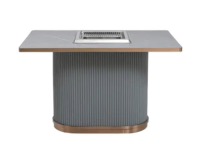 Fashionable and luxurious lower exhaust intelligent smokeless purification hot pot table