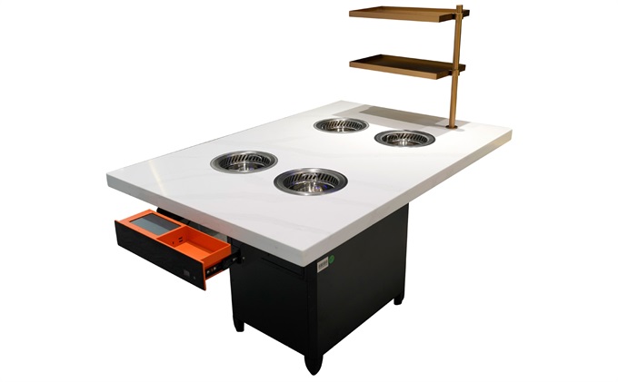 Intelligent smokeless purification small hot pot table