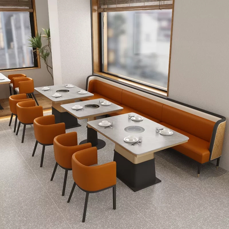 High-end hot pot restaurant marble dining hot pot table