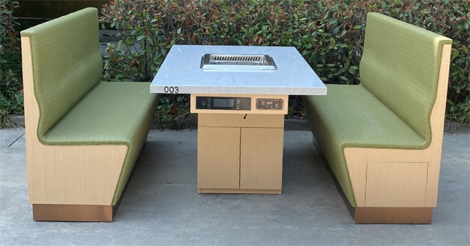 Self-purifying sunken smokeless hot pot table