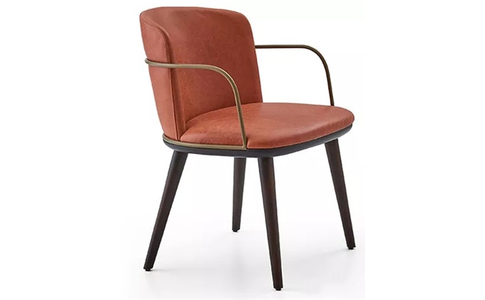 American simple modern soft bag Western restaurant metal chair