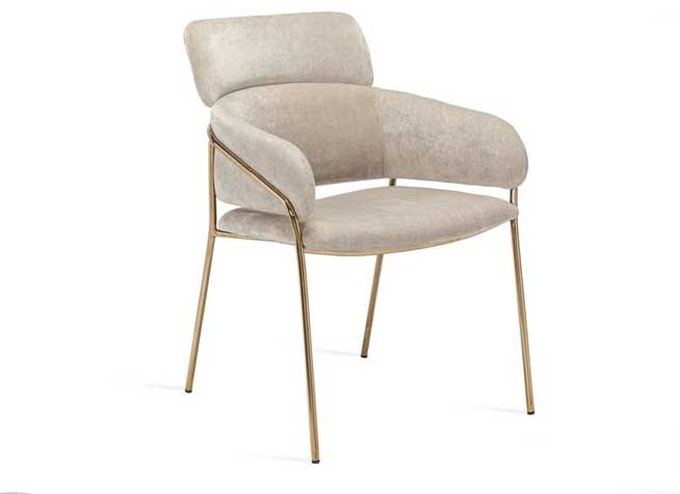 Western restaurant stainless steel light luxury style back chair