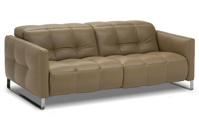 Club stainless steel light luxury leather art double sofa