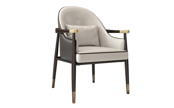 Solid wood leather soft bag cafe chair