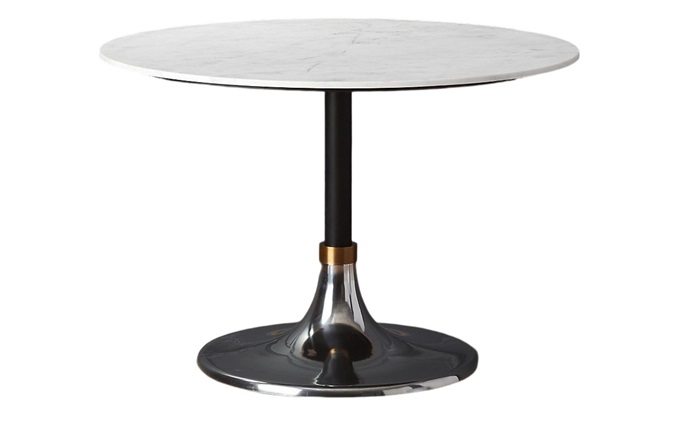 High-end fashionable marble round table in western restaurant