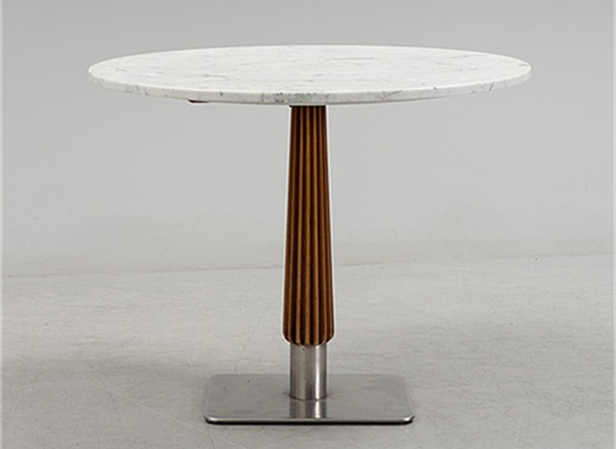 Western restaurant stainless steel marble dining table